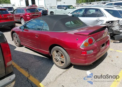 2003 Mitsubishi Eclipse Spyder Gts z USA, uszkodzony, nr VIN 4A3AE75HX3E171954